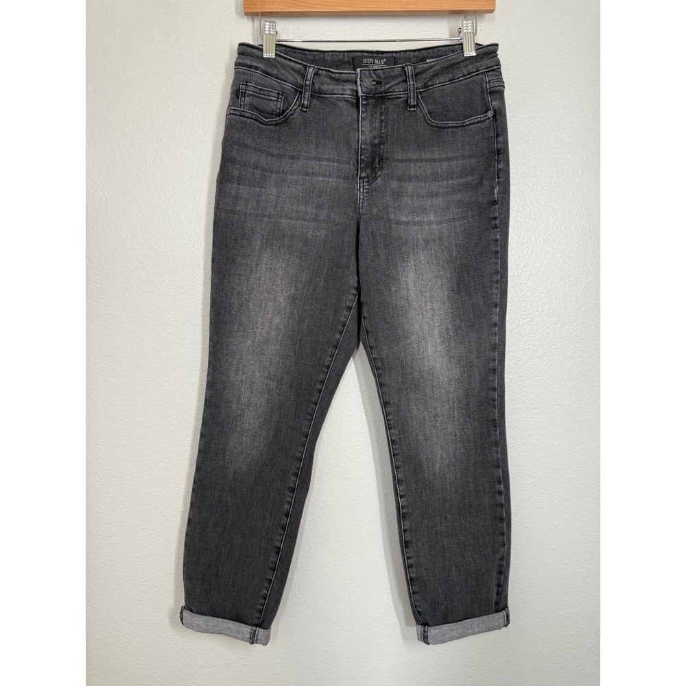 Judy Blue Boyfriend Jeans Size 7/28 Gray Wash Denim Cuffed Ankle Casual JB88130 - Picture 4 of 14